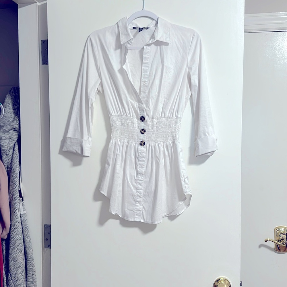 White womens dress shirt sz small